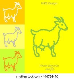 Web line icon. Goat, livestock