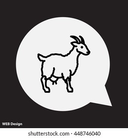 Web line icon. Goat, livestock