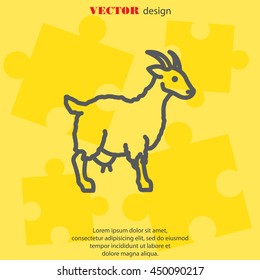 Web line icon. Goat, livestock