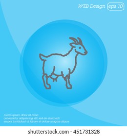 Web line icon. Goat, livestock
