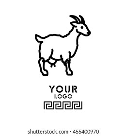 Web line icon. Goat, livestock