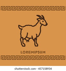 Web line icon. Goat, livestock