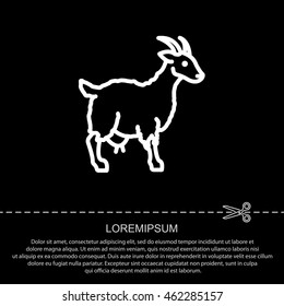 Web line icon. Goat, livestock