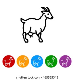 Web line icon. Goat, livestock