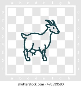 Web line icon. Goat, livestock
