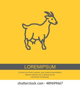 Web line icon. Goat, livestock