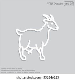 Web line icon. Goat, livestock