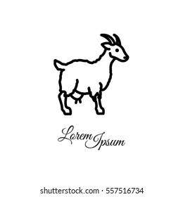 Web line icon. Goat, livestock