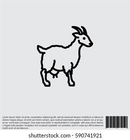 Web line icon. Goat, livestock