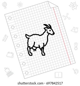 Web line icon. Goat, livestock