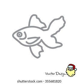 Web line icon. Gold fish.