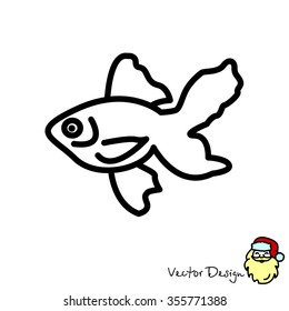 Web line icon. Gold fish.