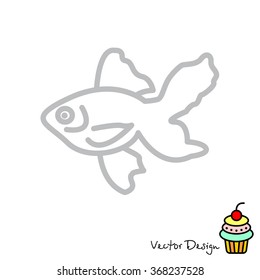 Web line icon. Gold fish.