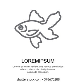 Web line icon. Gold fish.