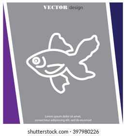 Web line icon. Gold fish.