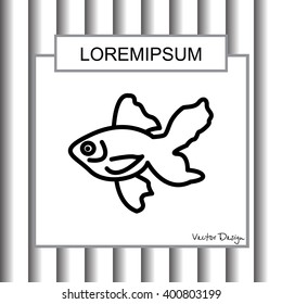 Web line icon. Gold fish.