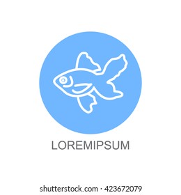 Web line icon. Gold fish.