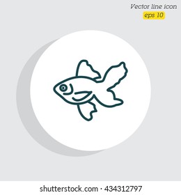 Web line icon. Gold fish.