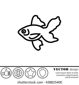 Web line icon. Gold fish.