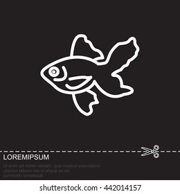Web line icon. Gold fish.