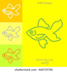 Web line icon. Gold fish.