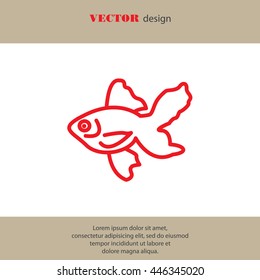 Web line icon. Gold fish.