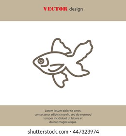 Web line icon. Gold fish.