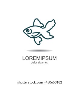 Web line icon. Gold fish.