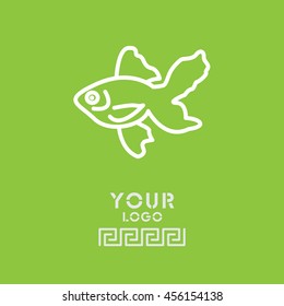 Web line icon. Gold fish.