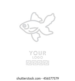 Web line icon. Gold fish.