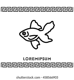 Web line icon. Gold fish.