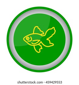 Web line icon. Gold fish.