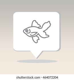 Web line icon. Gold fish.