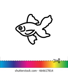Web line icon. Gold fish.