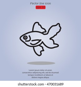 Web line icon. Gold fish.