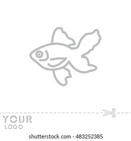 Web line icon. Gold fish.