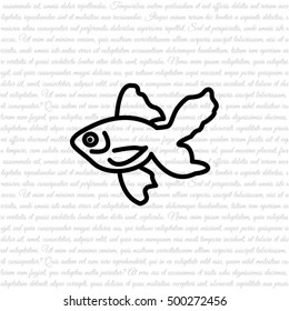 Web line icon. Gold fish.