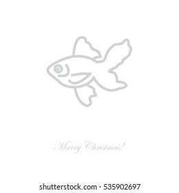 Web line icon. Gold fish.