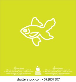 Web line icon. Gold fish.