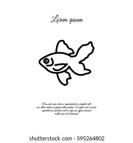 Web line icon. Gold fish.