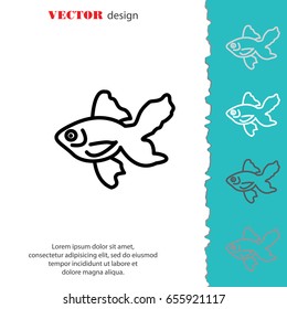 Web line icon. Gold fish.