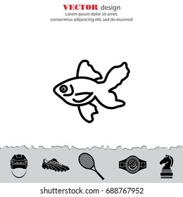 Web line icon. Gold fish.