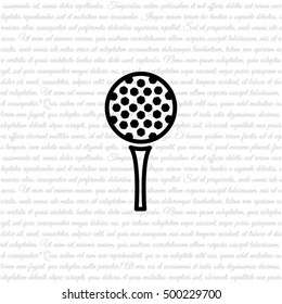 Web line icon. Golf, golf ball on tee