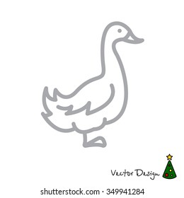 Web line icon. Goose