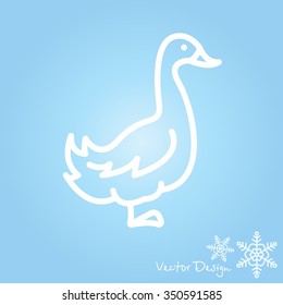 Web line icon. Goose
