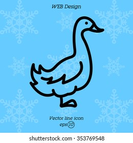 Web line icon. Goose