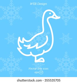 Web line icon. Goose