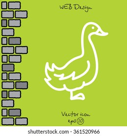 Web line icon. Goose