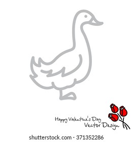 Web line icon. Goose