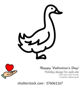 Web line icon. Goose